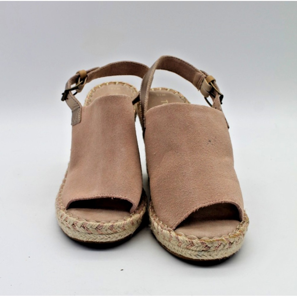 Toms Monica Suede Espadrille Wedge Platform Sandals Blush Pink 7.5 10015134 - Picture 2 of 13